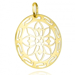 Złota zawieszka okrągła Mandala ażurowy kwiat życia próby 585